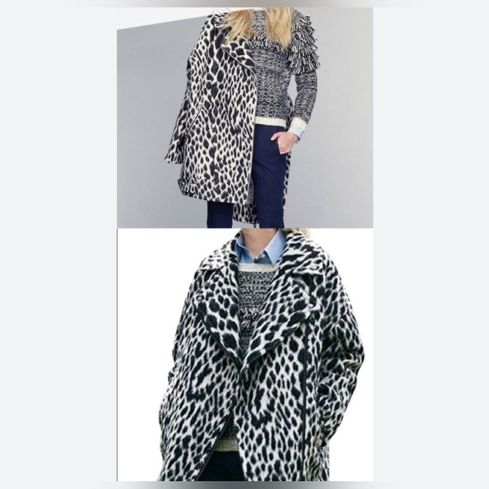 Banana Republic Snow Leopard Cocoon Jacket Coat Size XS - Picture 2 of 14